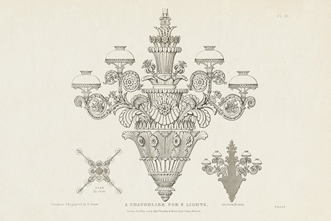 Framed Ornamental Metal Work X Light Print