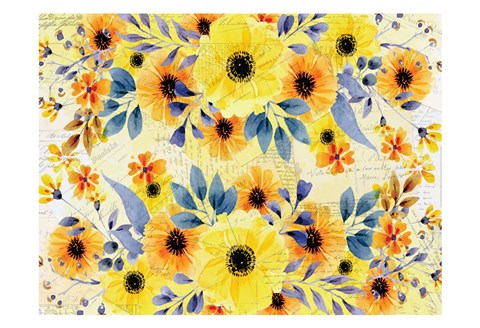 Framed Yellow Summer Blooming Print