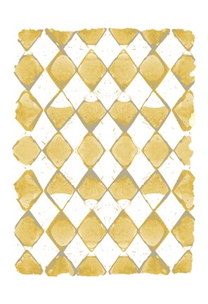 Framed Painted Pattern Mustard 2 Print