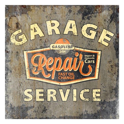 Framed Garage Service Print