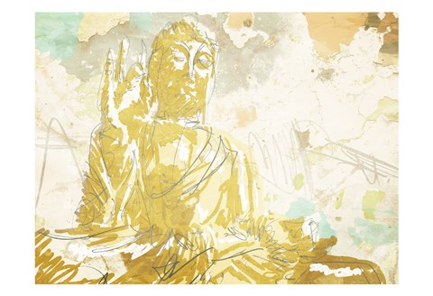 Framed Meditate Gold Print