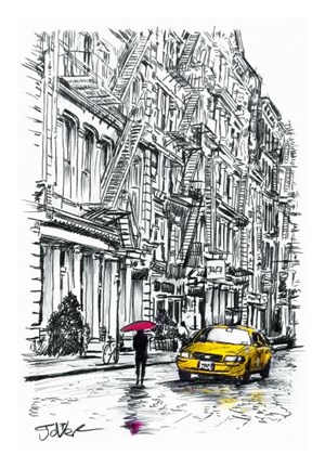 Framed Fire Escapes Study Print