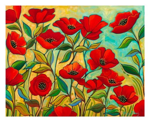 Framed Poppy Garden Print
