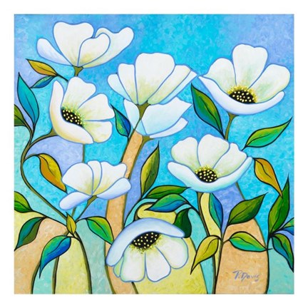 Framed White Poppies Print