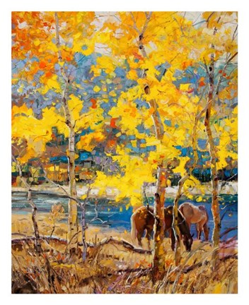 Framed Fall Grazing Print