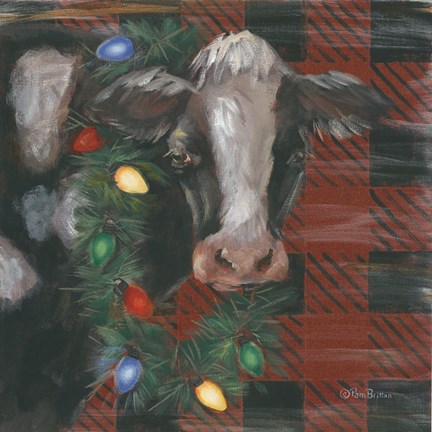 Framed Festive Cow Print