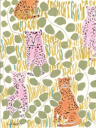 Framed Hello Cheetah - Pink &amp; Orange Print