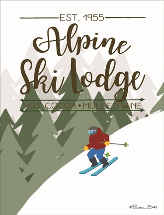 Framed Alpine Ski Lodge Print