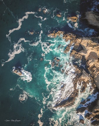 Framed Ocean on the Rocks Print