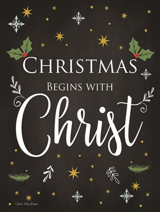 Framed Christmas Begins with Christ Print