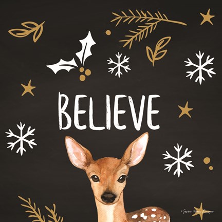 Framed Believe Deer Print