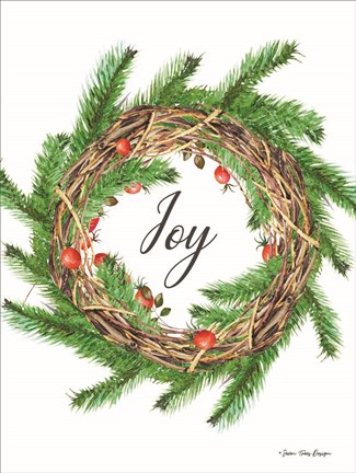 Framed Joy Wreath Print