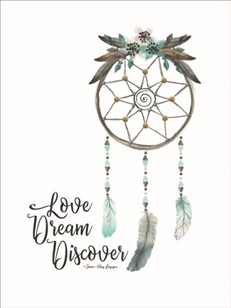 Framed Watercolor Dreamcatcher Print