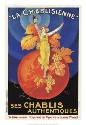 Framed La Chablisienne Ses Chablis Authentiques, 1926 Print