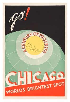 Framed Chicago, World&#39;s Brightest Spot Print