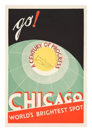 Framed Chicago, World&#39;s Brightest Spot Print