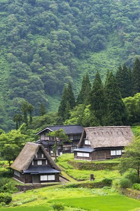 Framed Ainokura Village, Gokayama, Japan Print