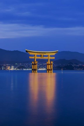 Framed Twilight Floating Torii Gate, Itsukushima Shrine, Japan Print