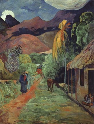 Framed Tahiti, 19th Century Print