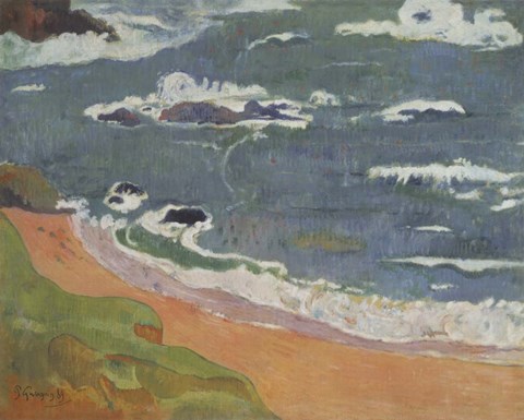 Framed Beach at Le Pouldu Print