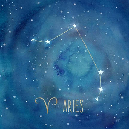 Framed Star Sign Aries Print