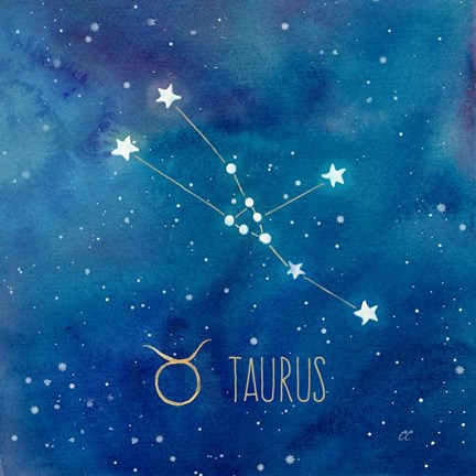 Framed Star Sign Taurus Print