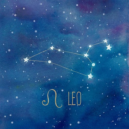 Framed Star Sign Leo Print