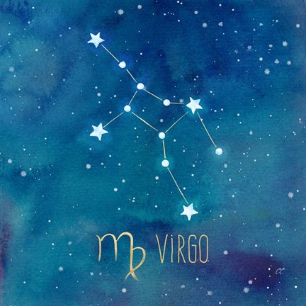 Framed Star Sign Virgo Print