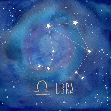 Framed Star Sign Libra Print