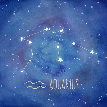 Framed Star Sign Aquarius Print