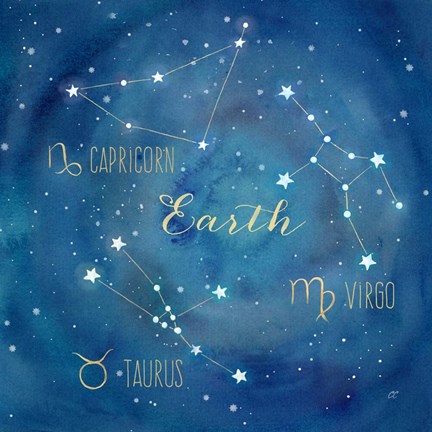 Framed Star Sign Earth Print