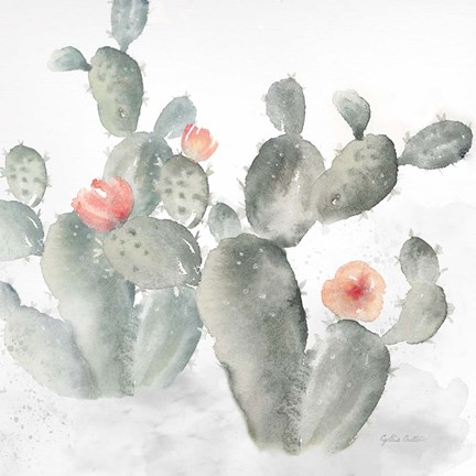 Framed Cactus Garden Gray Blush III Print