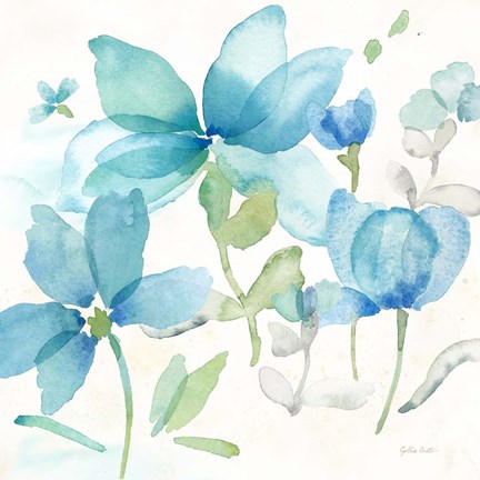 Framed Blue Poppy Field II Print