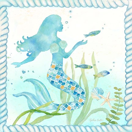 Framed Mermaid Dreams III Print