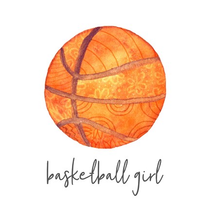 Framed Sports Girl Basketball Print