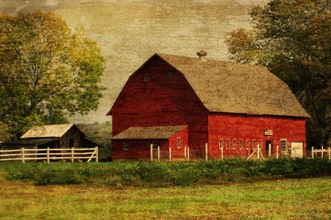 Framed Red Barn Print