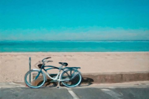 Framed Bike to the Beach Print