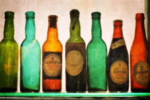 Framed Vintage Guiness Bottles Print