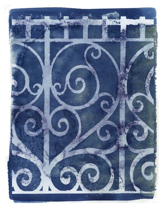 Framed Wrought Iron Cyanotype I Print