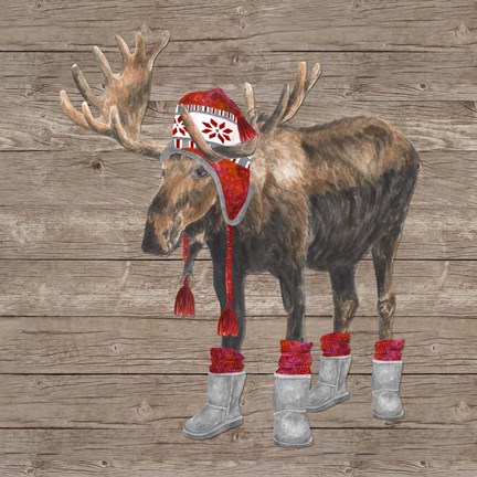 Framed Warm in the Wilderness Moose Print