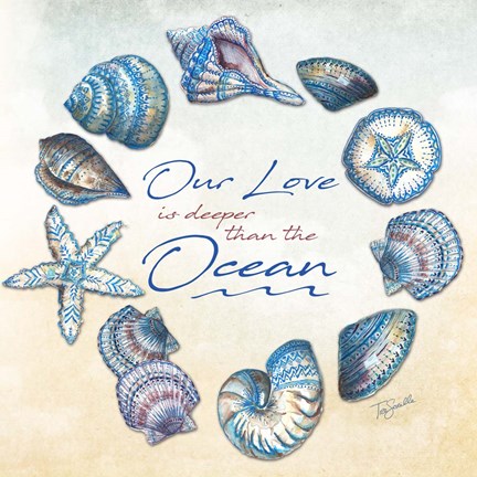 Framed Bohemian Shell Wreath Print