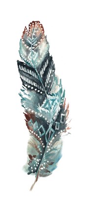 Framed Tribal Feather Single II Print