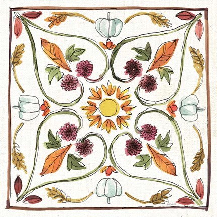 Framed Festive Foliage VI Print