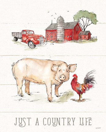 Framed Country Life II Print