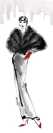 Framed Fifties Fashion I Red Gloves Print