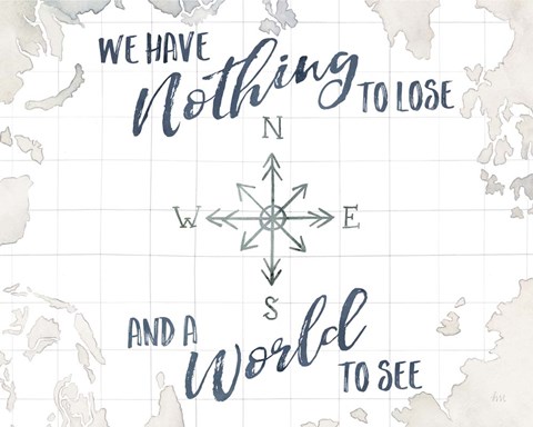 Framed Watercolor Wanderlust Adventure IV A World to See Print