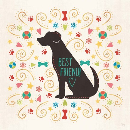 Framed Otomi Dogs III Print