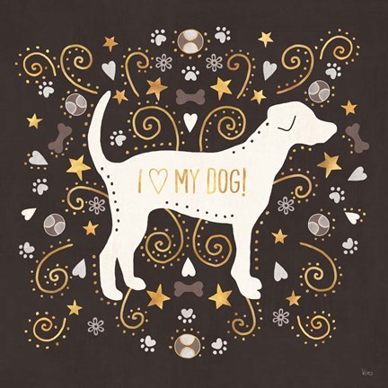 Framed Otomi Dogs II Dark Neutral Print