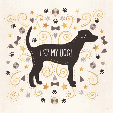 Framed Otomi Dogs II Neutral Print