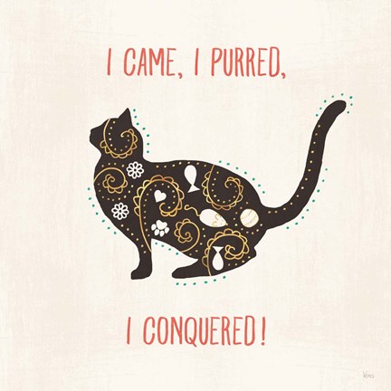 Framed Otomi Cats V Print